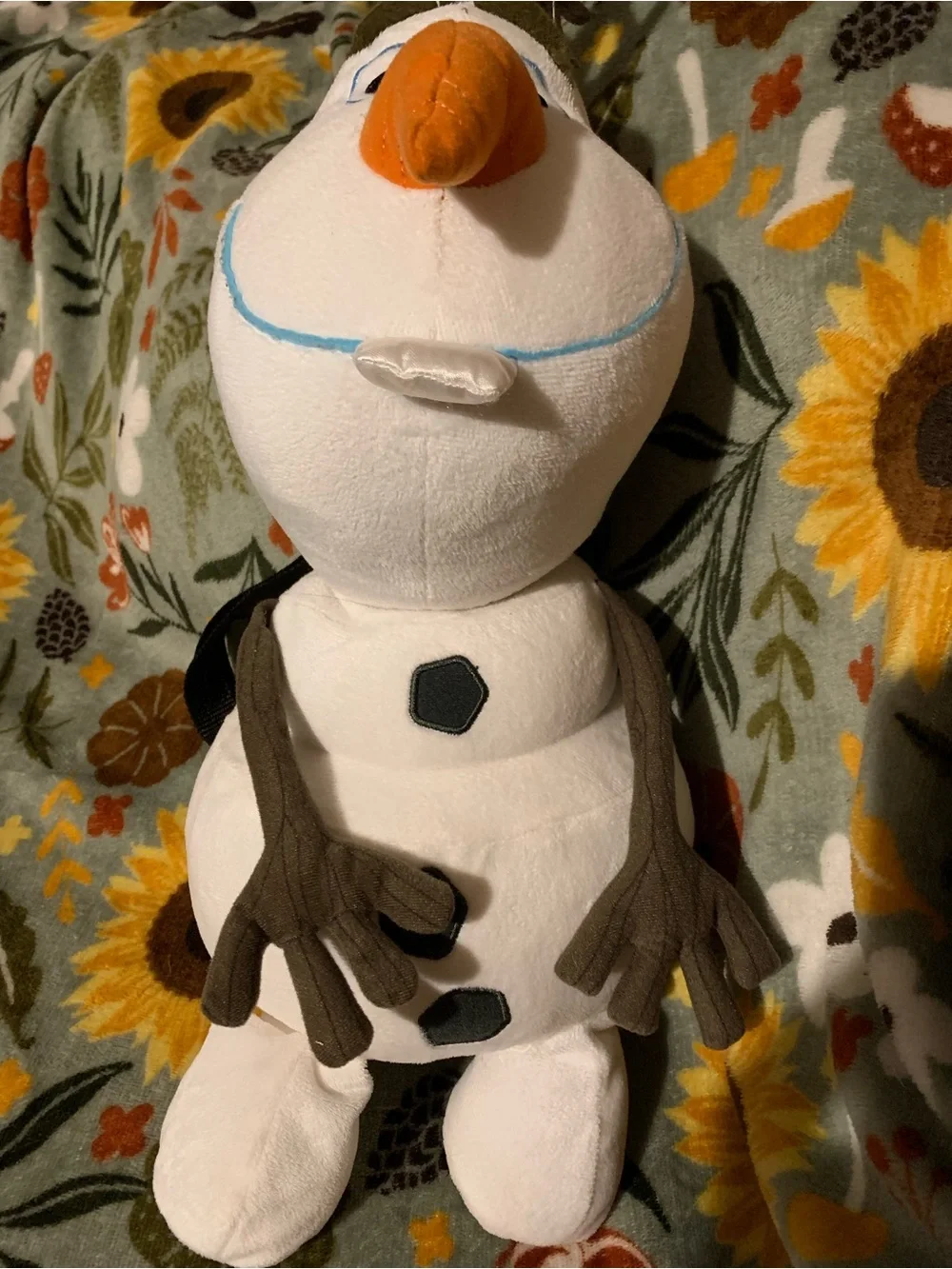 Disney Frozen Olaf Plush Mini Backpack 2014 Stuffed Character Bag Adj. Straps